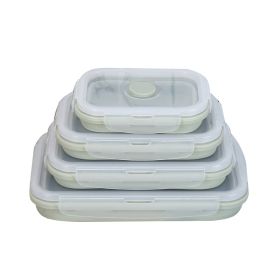 Silicone lunch box (Option: Green1-All 4pcs)