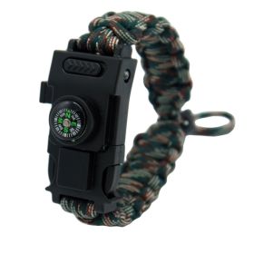 Outdoor Umbrella Rope Knife Camping Bracelet For Survival (Color: Mountain camouflage)