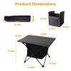 Foldable Camping Table With Storage Basket Rustproof Portable Aluminum Alloy Roll-Up Camping Table